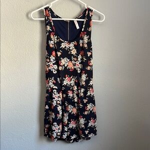 Floral Sleeveless Navy Romper